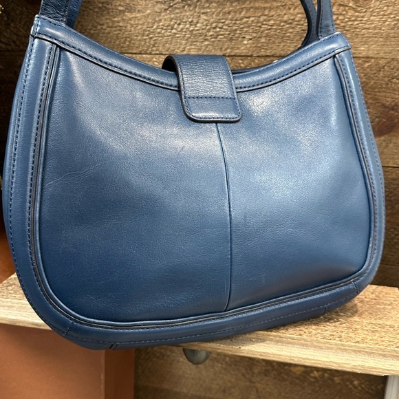 TORY BURCH Serina Hobo Blue Leather Shoulder Bag - Picture 7 of 13